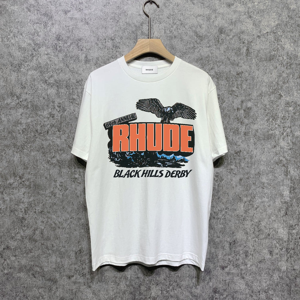 Rhude T-shirts Printed Trendy Pure Cotton