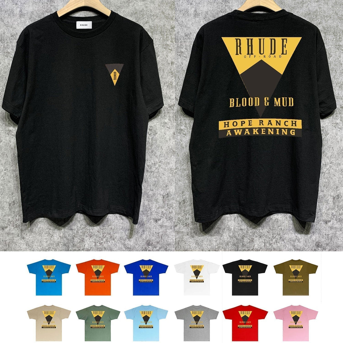 Rhude T-shirts Printed Trendy Pure Cotton