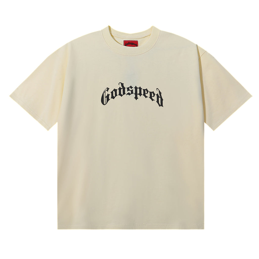 Godspeed T-shirts Skull Rose Clock Plate Double Yarn Cotton Casual Short Sleeve Men and Women