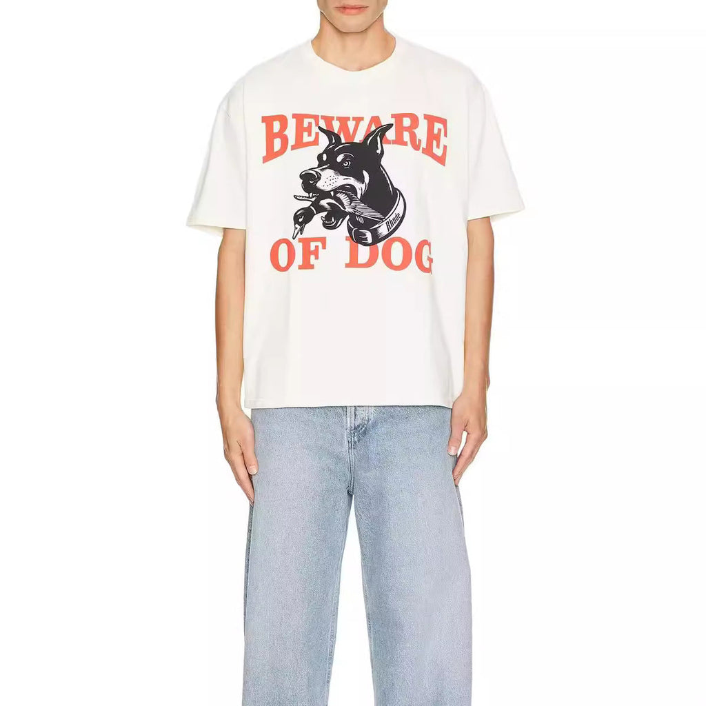 Rhude T-shirt Hound Letter Print Short Sleeve T-shirt