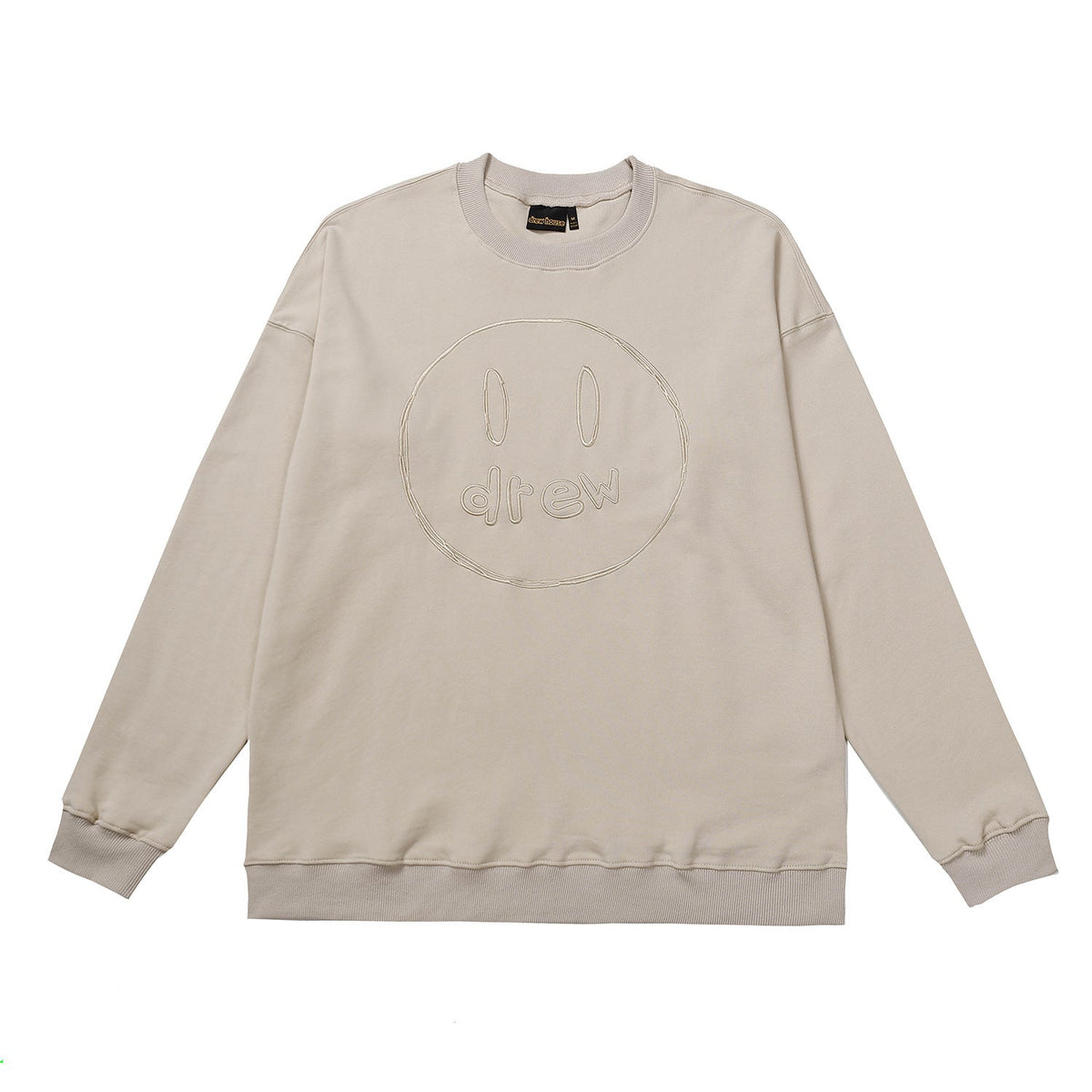 Drew House Sweatshirts Unisex Sketch Smiley Face Crew Neck Sweatshirts