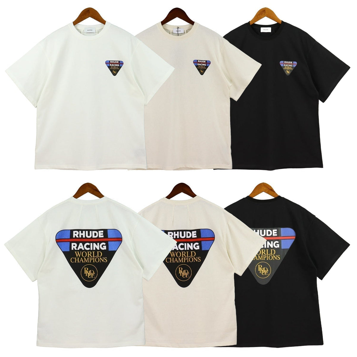Rhude T-shirt Inverted Triangle Letter Print Short Sleeve T-shirt
