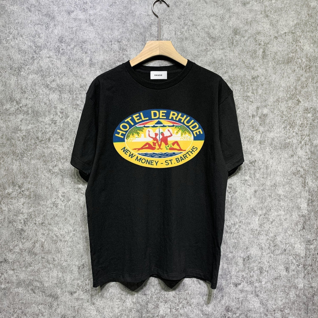 Rhude T-shirts Printed Trendy Pure Cotton