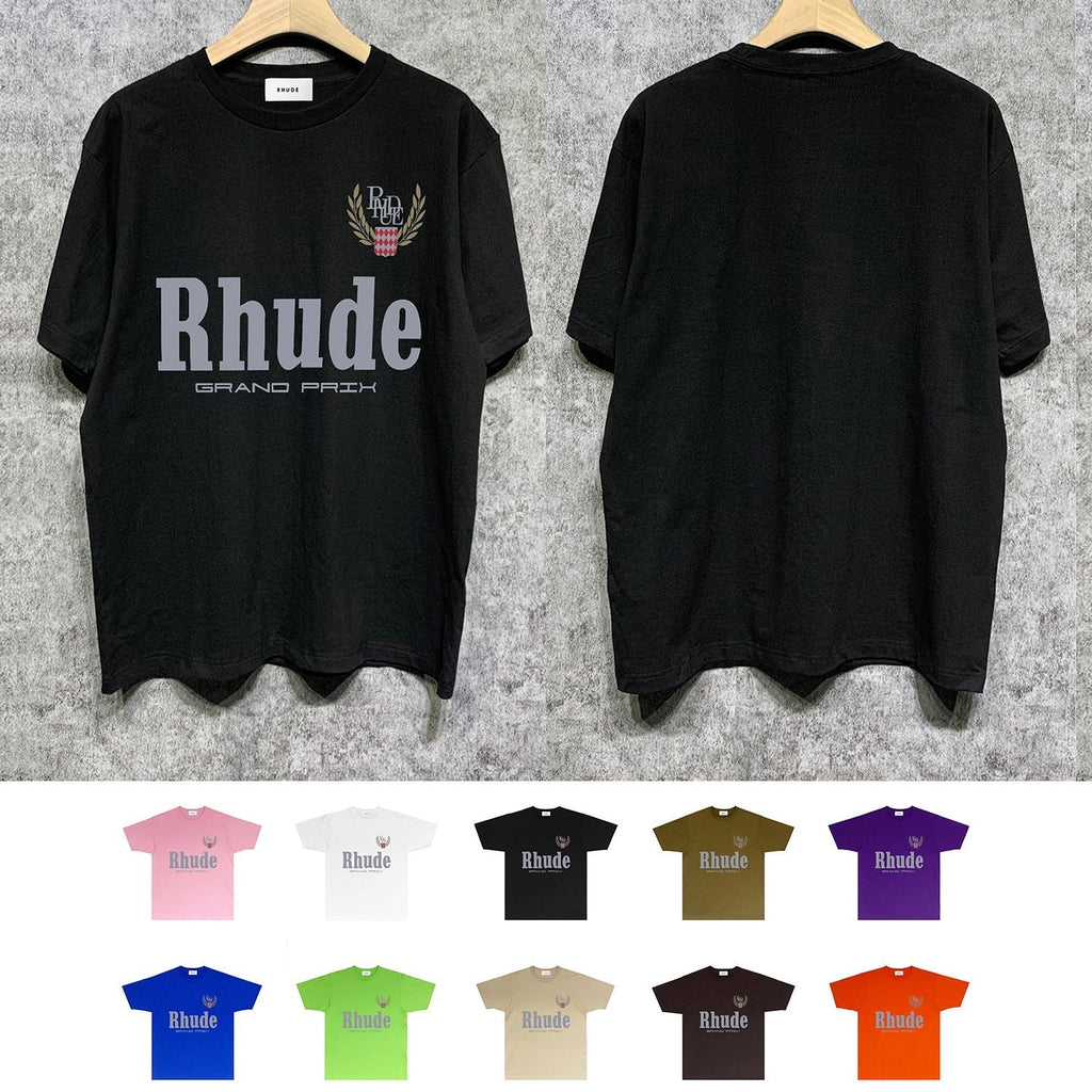 Rhude T-shirts Printed Trendy Pure Cotton