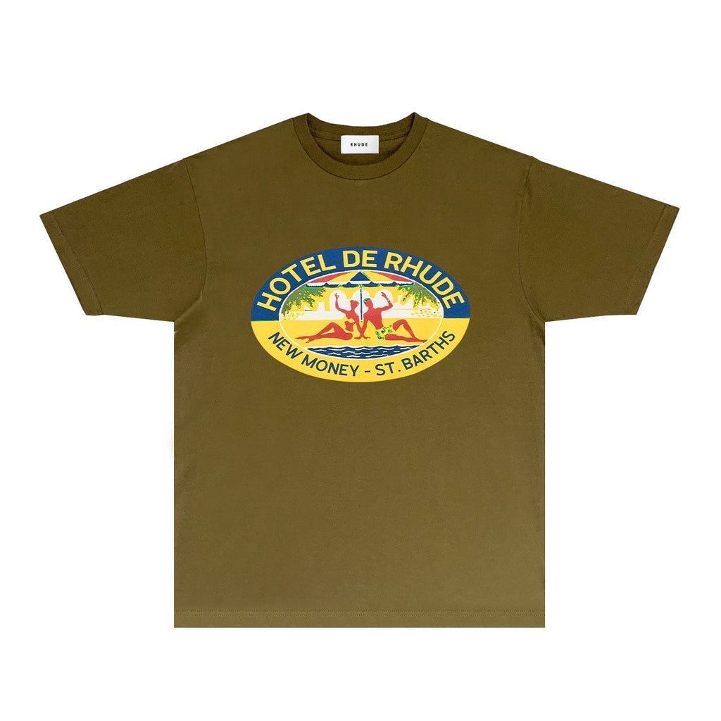 Rhude T-shirts Printed Trendy Pure Cotton