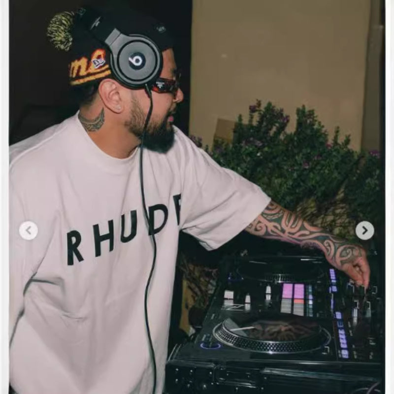 Rhude T-shirt Letter Logo Printed Short Sleeve T-shirt