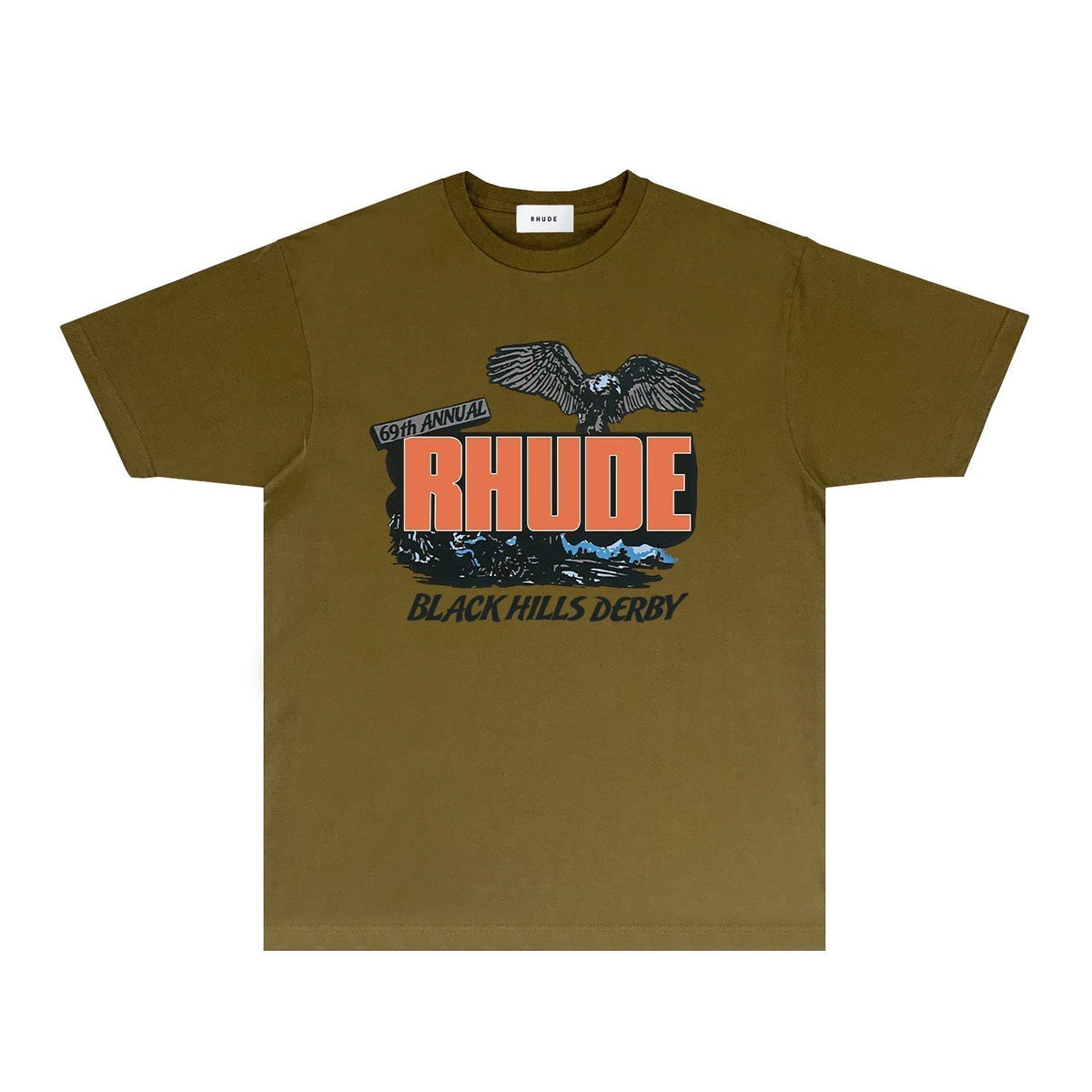 Rhude T-shirts Printed Trendy Pure Cotton